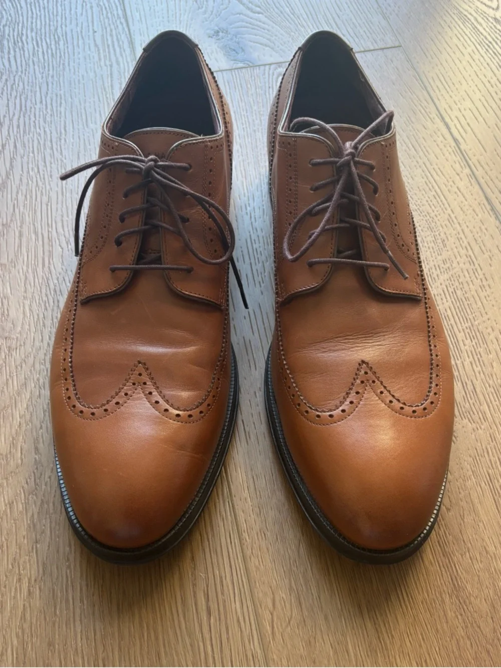Cole Haan Mens British Brown Leather Wingtip Oxford Shoe Size 11M Classic C31589